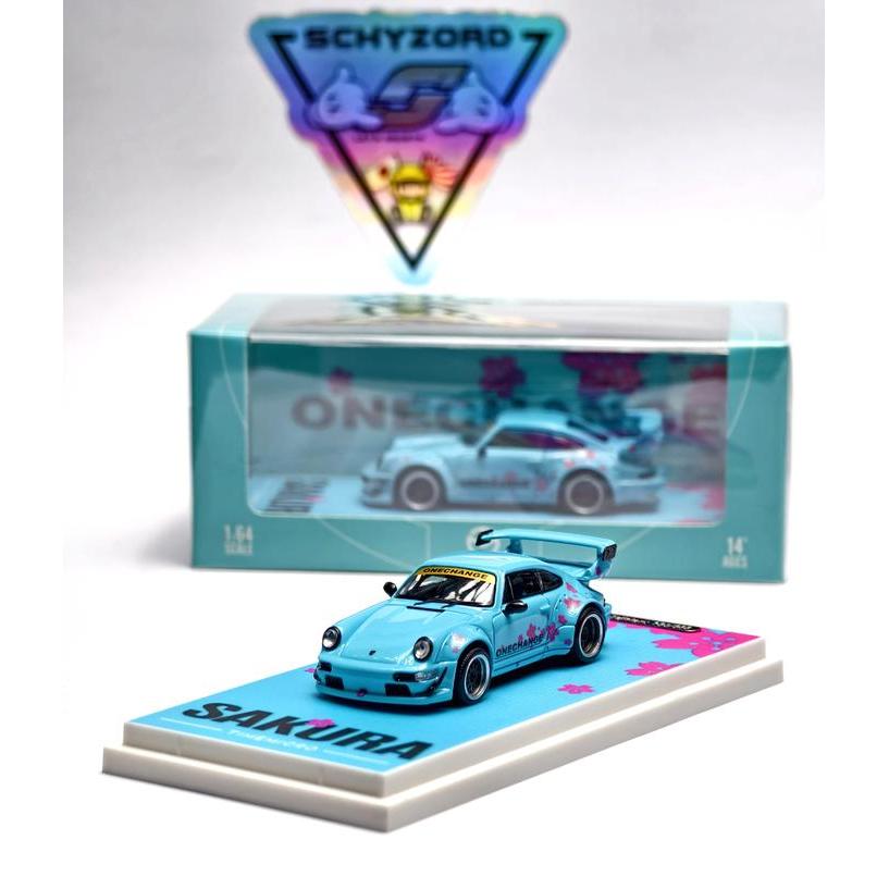 Ready Time Micro Porsche Rwb 964 Gt Wing Sakura Japan Limited Edition Tiffany Blue