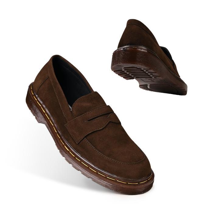 [FLASHSALE] Rionz Xabi Brown - Sepatu Pria Loafer Coklat Formal Pantofel Casual Kantor Kuliah Pesta