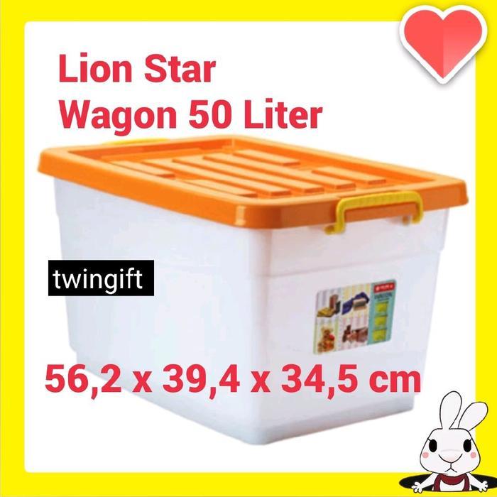Container/kontainer box plastik, Lion Star, wagon 50 liter.