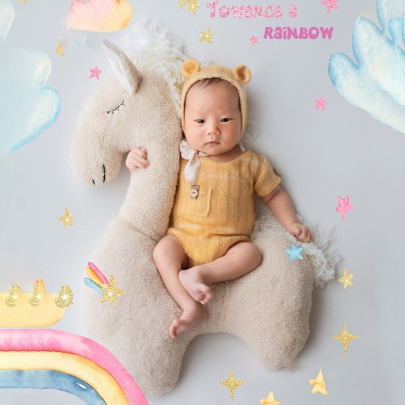 Newborn Photography Posing Pony Props Baby Photoshoot Cute Horse Doll Animal Toy Infants Photo Shoot