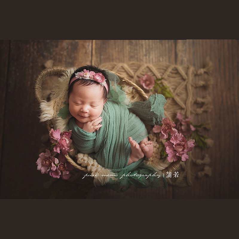 Jute Burlap Blanket Newborn Photography Prop Macrame Twine Layering Knitted Posing Layer Baby Fotosh