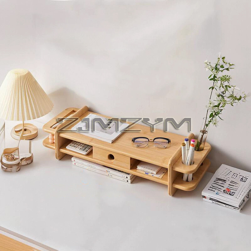 Monitor Stand Riser Bamboo Monitor Holder Desk Support Keyboard Mouse Organizer Pc Screen Stand