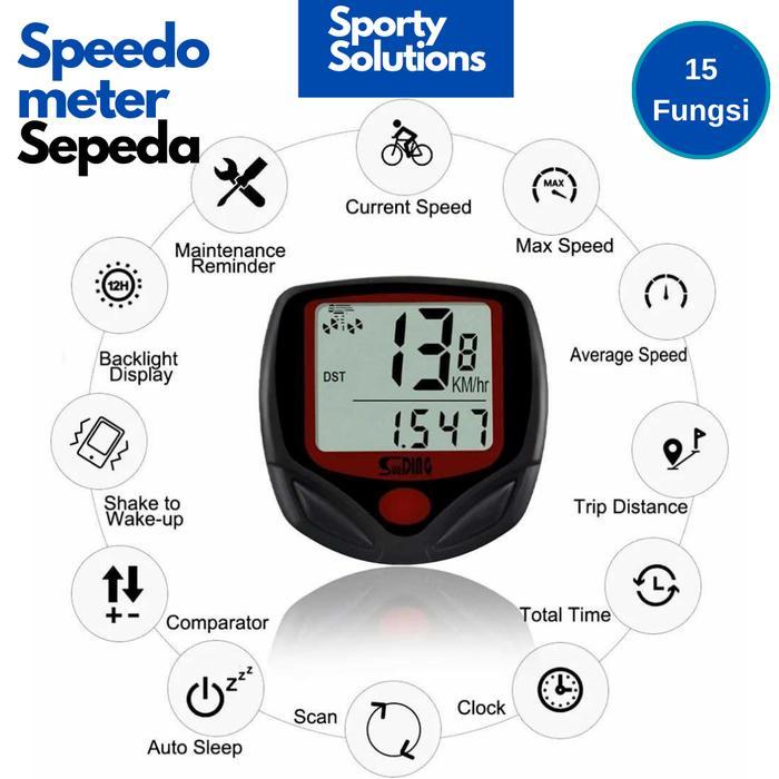 Speedometer Digital Sepeda Kilometer Sepeda Backlight 15 Fungsi