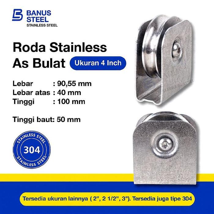 Roda stainless 4" inch 304 geser pintu geser pintu sliding gerbang