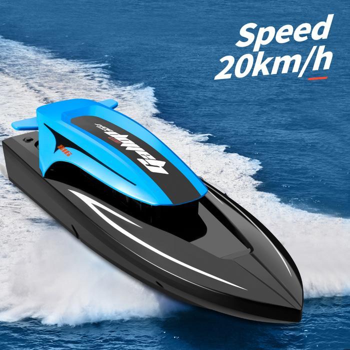 20Km/Jam RC Perahu Balap Kecepatan Tinggi Speedboat Remote Control Kapal Permainan Air Mainan