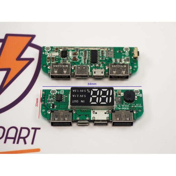 Modul Power Bank With LCD DIY 2 Slot USB 1A 2.1 KIT Powerbank