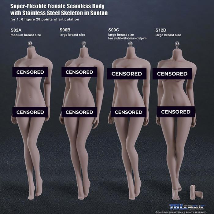 TBLEAGUE PHICEN 1/6 S02A - S06B - S09C - S12D FEMALE SEAMLESS BODY KODE 915
