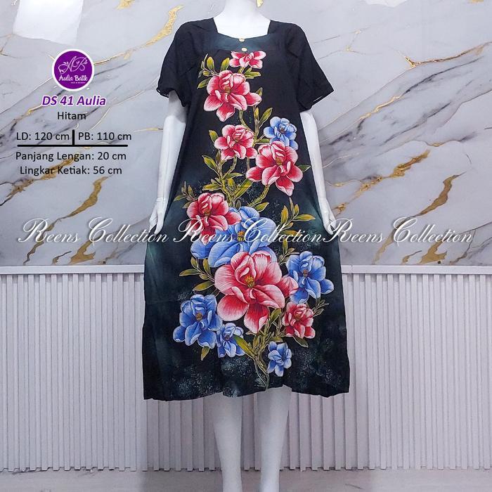 Santaibju- Aulia Batik Daster 41 Daster Sikak Batik Print Lengan Pendek Di Bawah Lutut Tidak Busui
