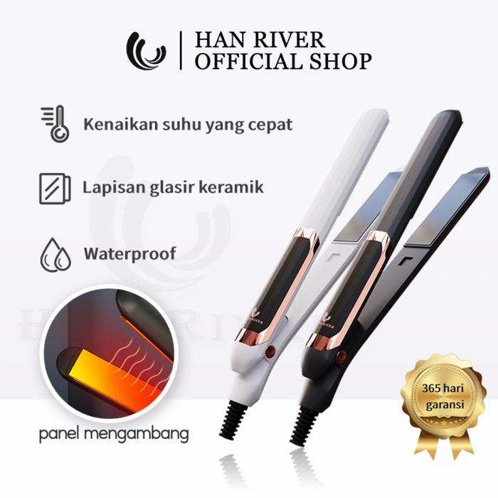 [COD] HAN RIVER Catokan Rambut Profesional 2-in-1 - Sisir Straightener & Curly Elektrik, Alat
