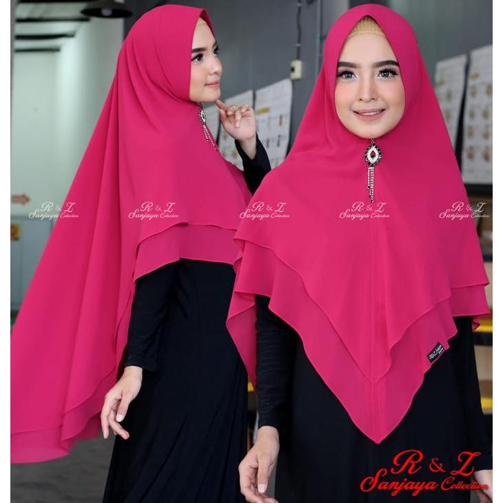 Best Seller Khimar Aurora Sella Premium Syar'I /Hijab Babydoll 2 Layer / Hijab 2 Layar Ceruty /