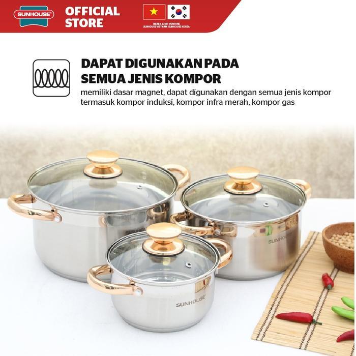 Sunhouse Panci Set Stainless Steel SH781 1 set