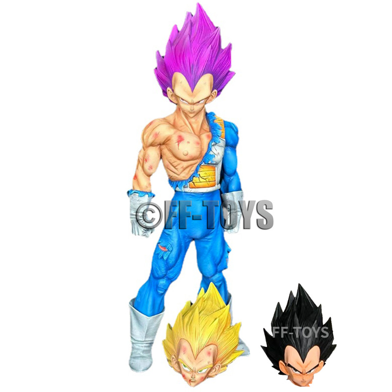 In Stock Dragon Ball Ultra Ego Vegeta Figure Replaceable Heads Vegeta Figurine 31CM PVC Action