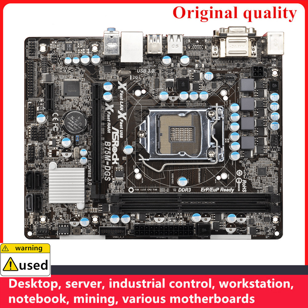 Used For ASROCK B75M-DGS Motherboards LGA 1155 DDR3 16GB M-ATX For Intel B75 Desktop Mainboard SATA 