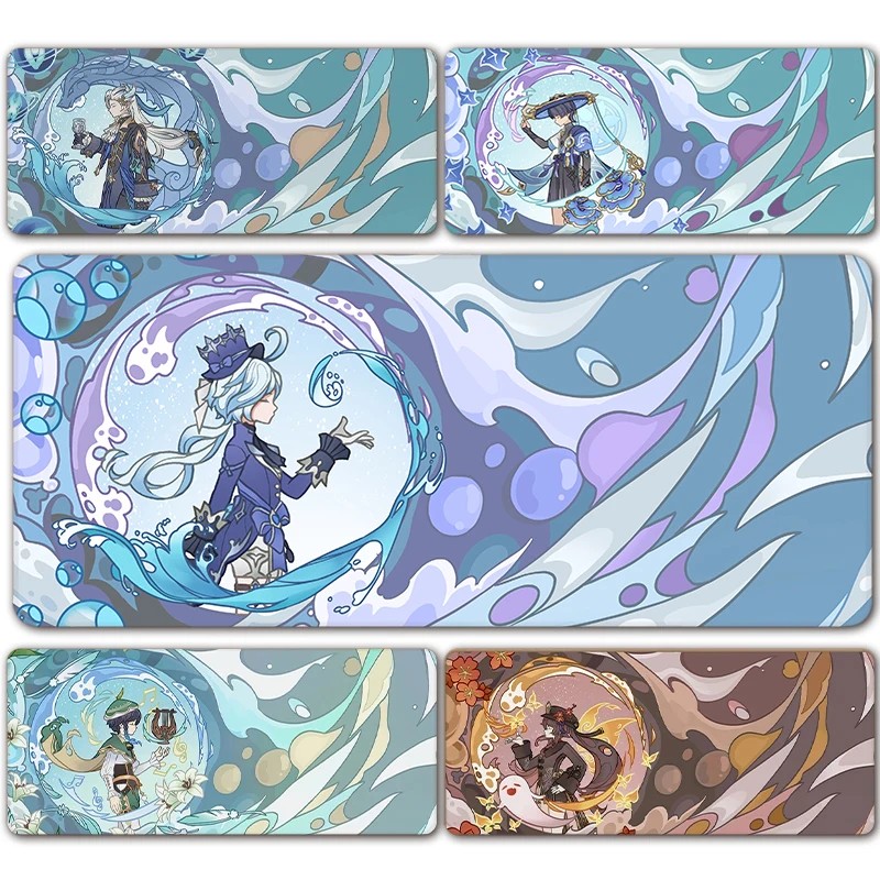 Anime Game Furina Neuvillette Xiao Wanderer Raiden XXL New Large Genshin Impact Mouse Pad Non-slip