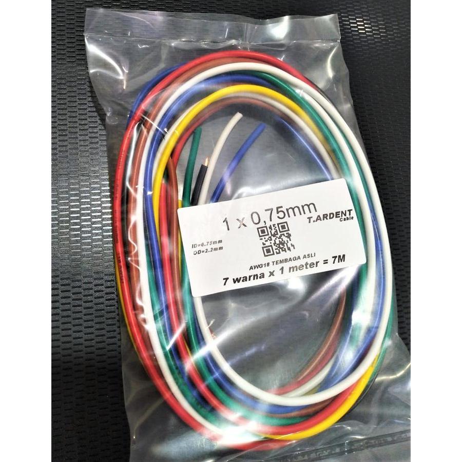 Kabel Body 0.75 mm Kelistrikan Mobil Motor Serabut NYAF 7 warna x 1 meter