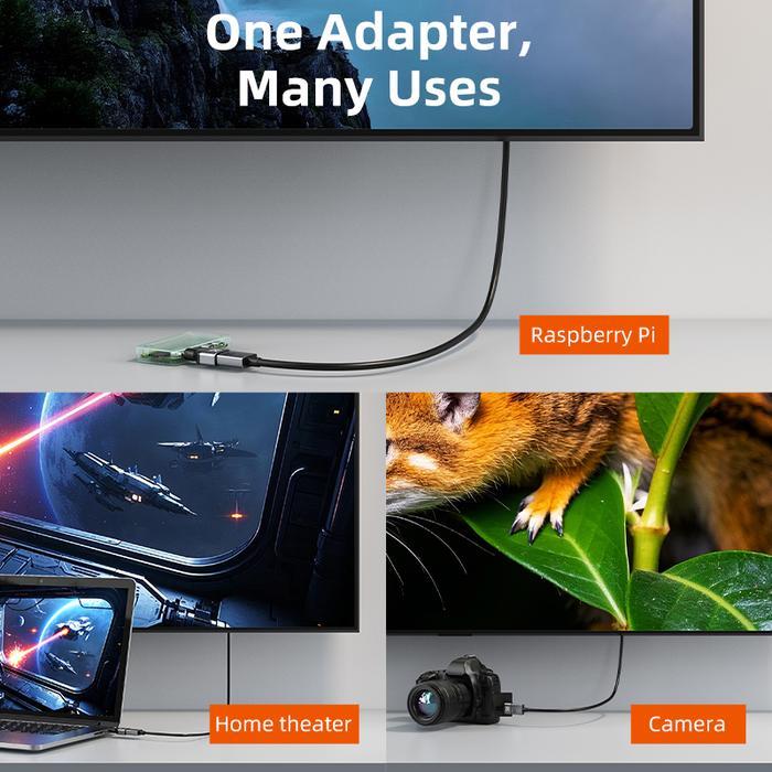 ivfo- Cabletime Adapter Hdmi To Hdmi Mini Type C & Micro Hdmi Type D