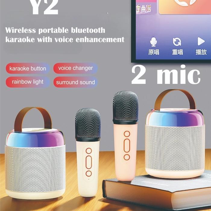 speaker karaoke bluetooth 2 mic Y