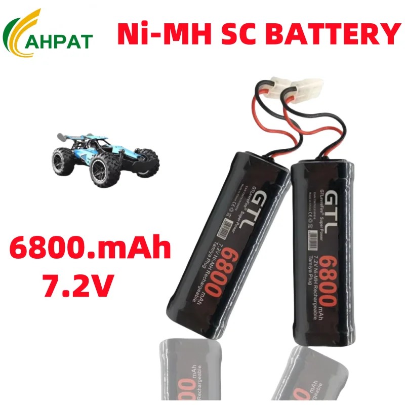 7.2V 6800mAh NiMH Replacement RC Battery with Tamiya Discharge Connector for RC Toys Racing Cars