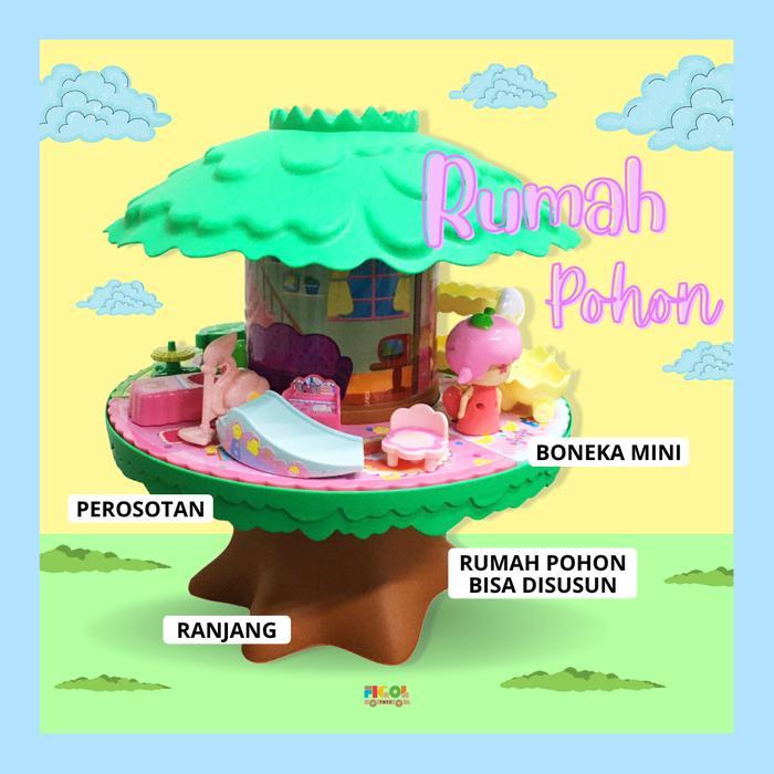 Figoltoys Mainan Rumah Rumahan Boneka Tree House Rumah Pohon