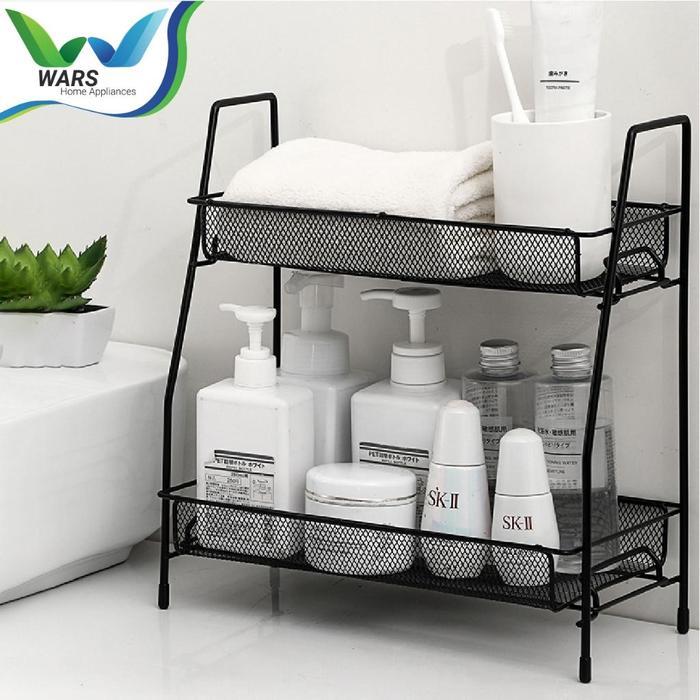 Ikea Home - Rak Penyimpanan 2 Susun Meja Dapur Kamar Mandi Multifungsi Bahan Besi