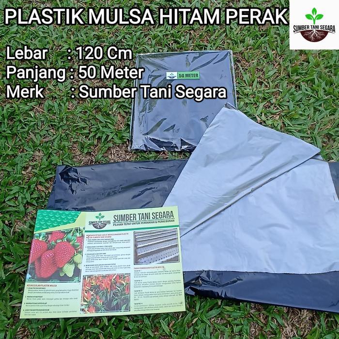 Ready Plastik Mulsa Hitam Perak 50 Meter Mtr