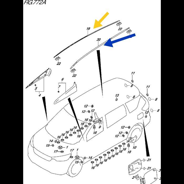 Karet Moulding Roof All New Ertiga Original Hrg 1 Pc Quality Asli