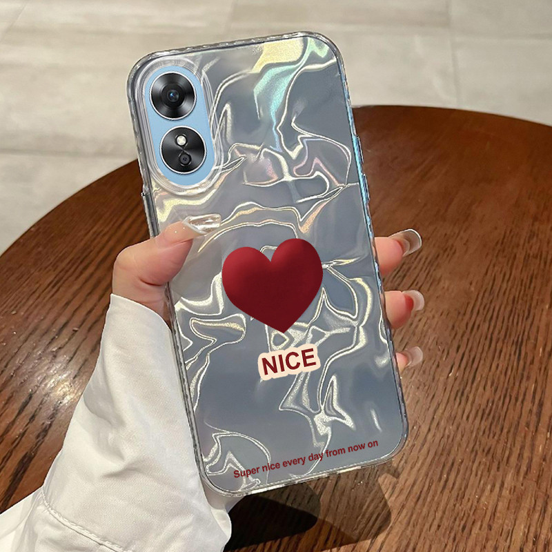 Casing Hp OPPO A17 OPPO A17K Case Casing Pola Sebuah cinta HP Kasing Kasus ponsel transparan mewah S