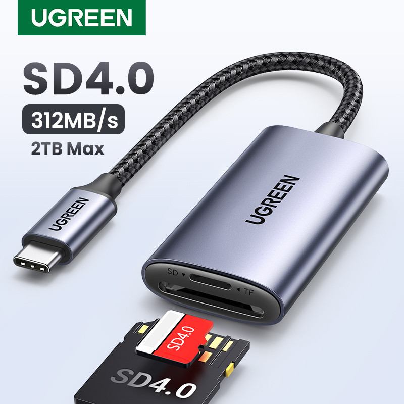 UGREEN Card Reader SD4.0 312MB/s USB-C to SD MicroSD TF USB3.0 Memory Card Adapter for MacBook
