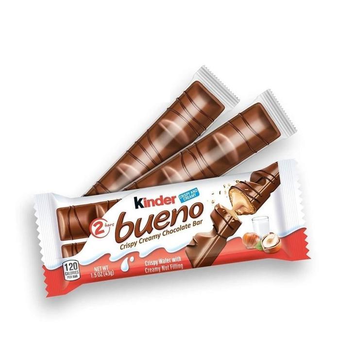 (ORIGINAL) HYA KINDER BUENO CRISPY CREAMY CHOCOLATE & HAZELNUT BAR 2PACK BAR TERMURAH TERPOPULER