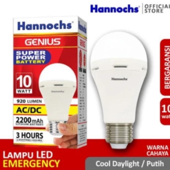 lampu LED emergency 10 watt Hannochs lampu genius