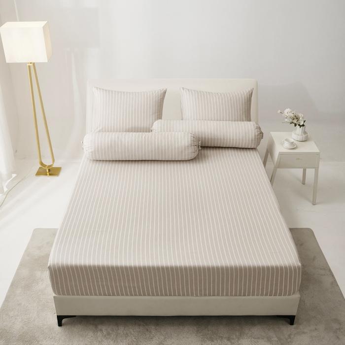 Informa 180X200 cm Set 5 Pcs Seprai King Microfiber Yada - Cokelat Sprei Motif Seprai Aesthetic