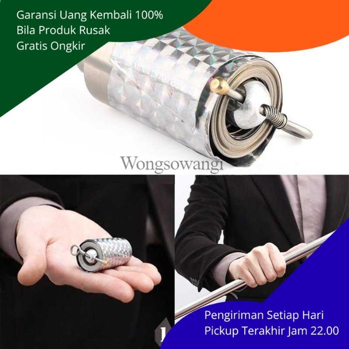 2n5h- Tongkat Teleskopik Bela Diri Baton Stainless Steel Sulap Olahraga