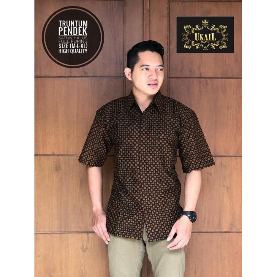 Batik Solo Kemeja Batik Pendek Truntum Ukail Batik Amanah Surakarta
