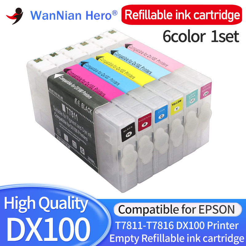 6color 1set T7811-T7816 Compatible Empty Refillable ink cartridge with chips For Fujifilm Frontier-S