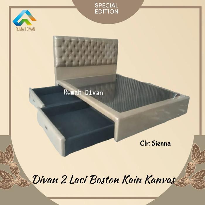 Divan Dipan Tempat Tidur Alas Kasur + 2 Laci Uk.140*200 Kain Kanvas