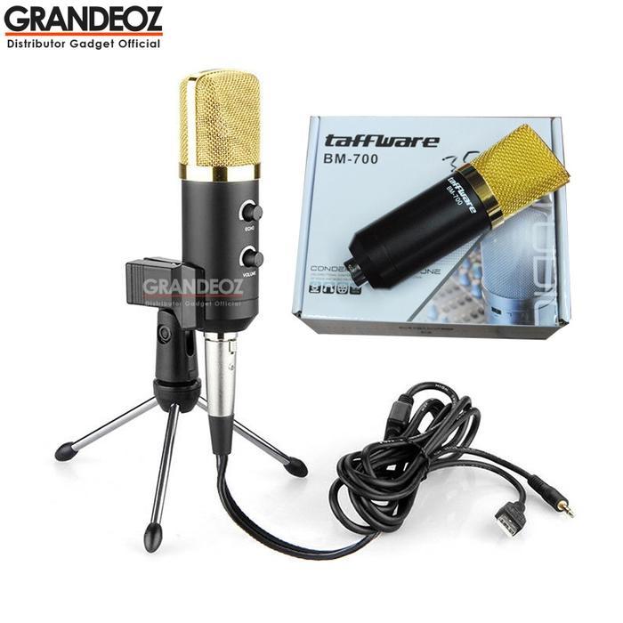 Promo TaffSTUDIO BM 700 Mikrofon 3.5mm Kondenser Studio dengan Shock Proof USB Mount BM700 Mic