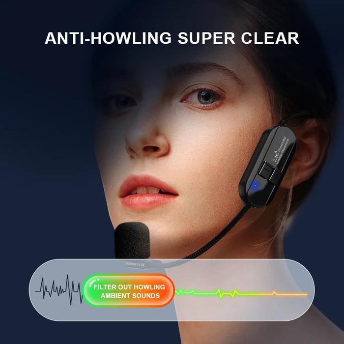 rendalens - Wireless 2.4G Headset Microphone Untuk Mengajar Bando Imam Masjid