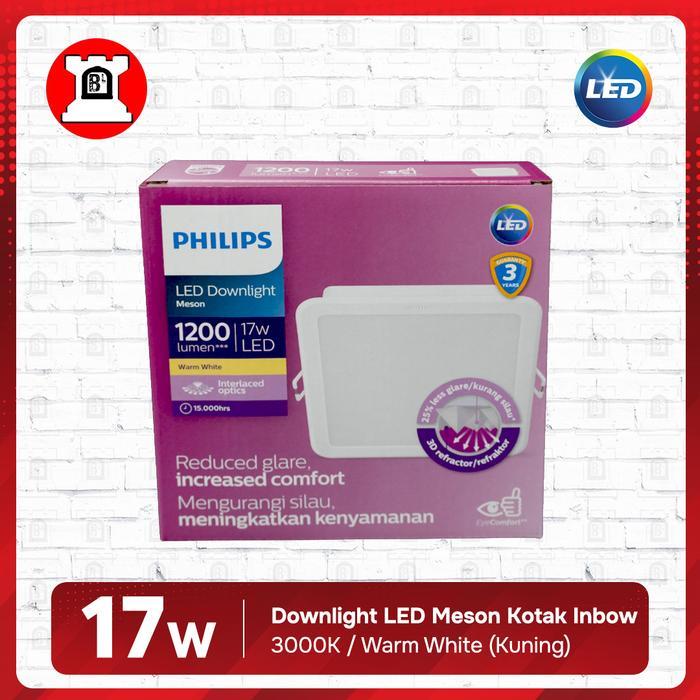 New Lampu Philips Meson Downlight Plafon LED 59467 150 17W Inbow Kotak