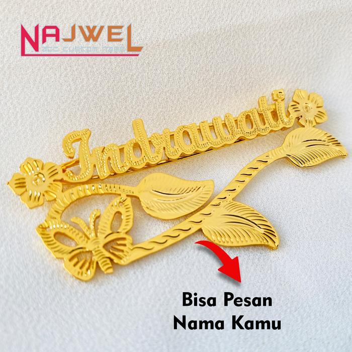 ORIGINAL Bros Titanium Custom a Aksess Fashion Hijab Wanita Premium BN-021 gold clips READY STOCK