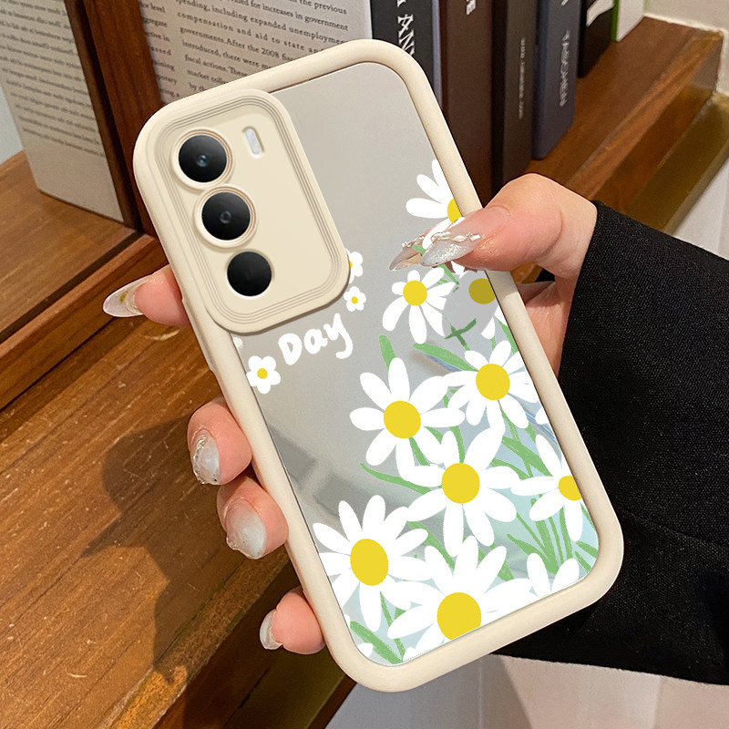 Casing Hp Untuk Realme C71 Case Nice day Bunga aster Fancy Cermin 3D Painted Kesing Mirror Cesing si