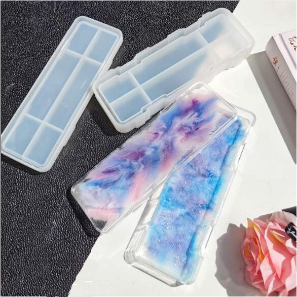 Storage case Pencil box Resin Silicone Mould Jewelry Making DIY tool UV epoxy resin Box silicone