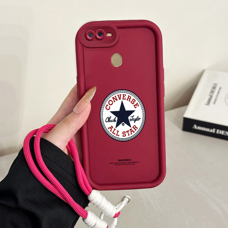 Casing Hp untuk OPPO A7 A5s A12 A12s A11K Case Casing HP Softcase Ponsel Soft Shell dengan Tali Sili