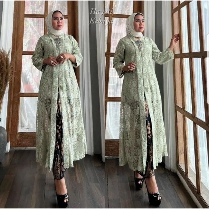 STOK TERBATAS !!!! READY ATASAN TUNIK FLOY BROKAT HAYATI MODERN//KEBAYA HAYATI MODERN//BAJU KEBAYA