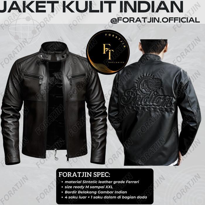 Foratjin - Jaket Kulit Garut Bordir Belakang Indian Exclusive Foratjin