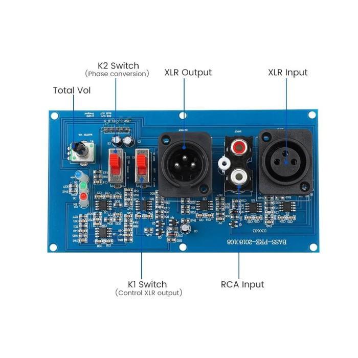 Import Aiyima Subwoofer Amplifier Preamp Xlr Caron Balanced Rca Input Phase Adjustable Preamplifier