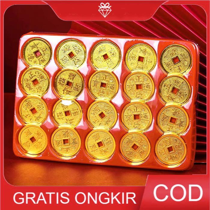 u0d8- Duit Emas - Yuanbao Imlek - Koin Uang Imlek - Aksesoris Yuanbao Cny Ll229