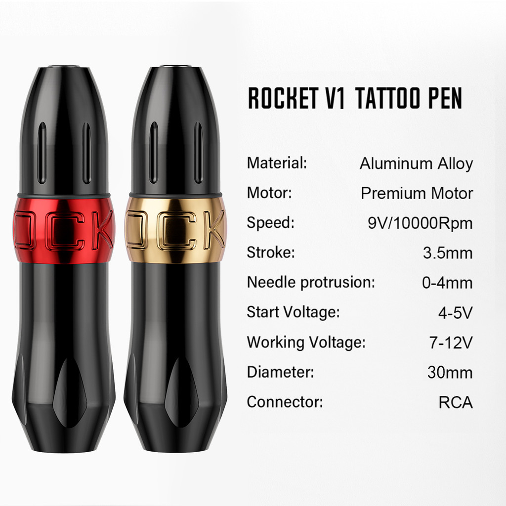 Rocket Tattoo Pen Set Complete Rocket Machine Cartridge Needle Power Ink Rotary Tattoo Pen For Perma