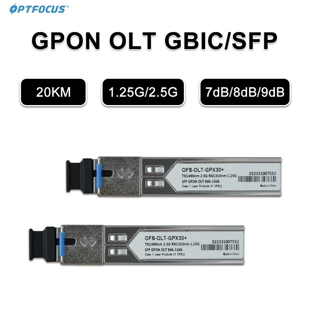 Optfocus Gpon Olt Gbic 9Db Sfp 2.5G/1.25G 20Km Gpon Olt Sfp Compatible With Zte Huawe Fiberhome Olt