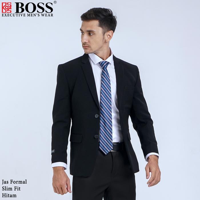 Boss Jas Formal Pria Slim Fit Rjb Hitam