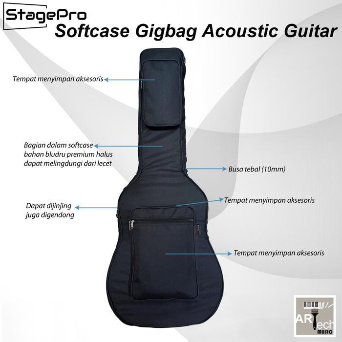 Stagepro Softcase Gigbag Gitar Akustik Premium / Tas Gitar Akustik Promo